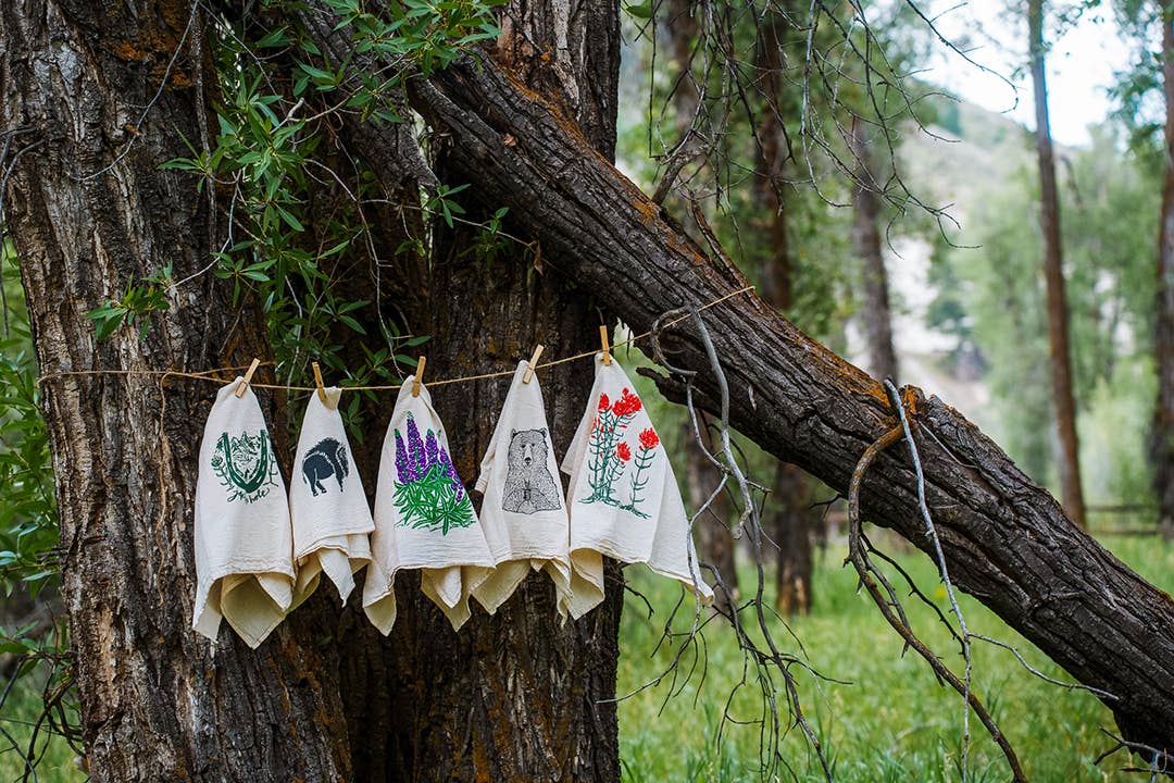 Bird and Buffalo - Vente Torchons - Torchon Indian Paintbrush2