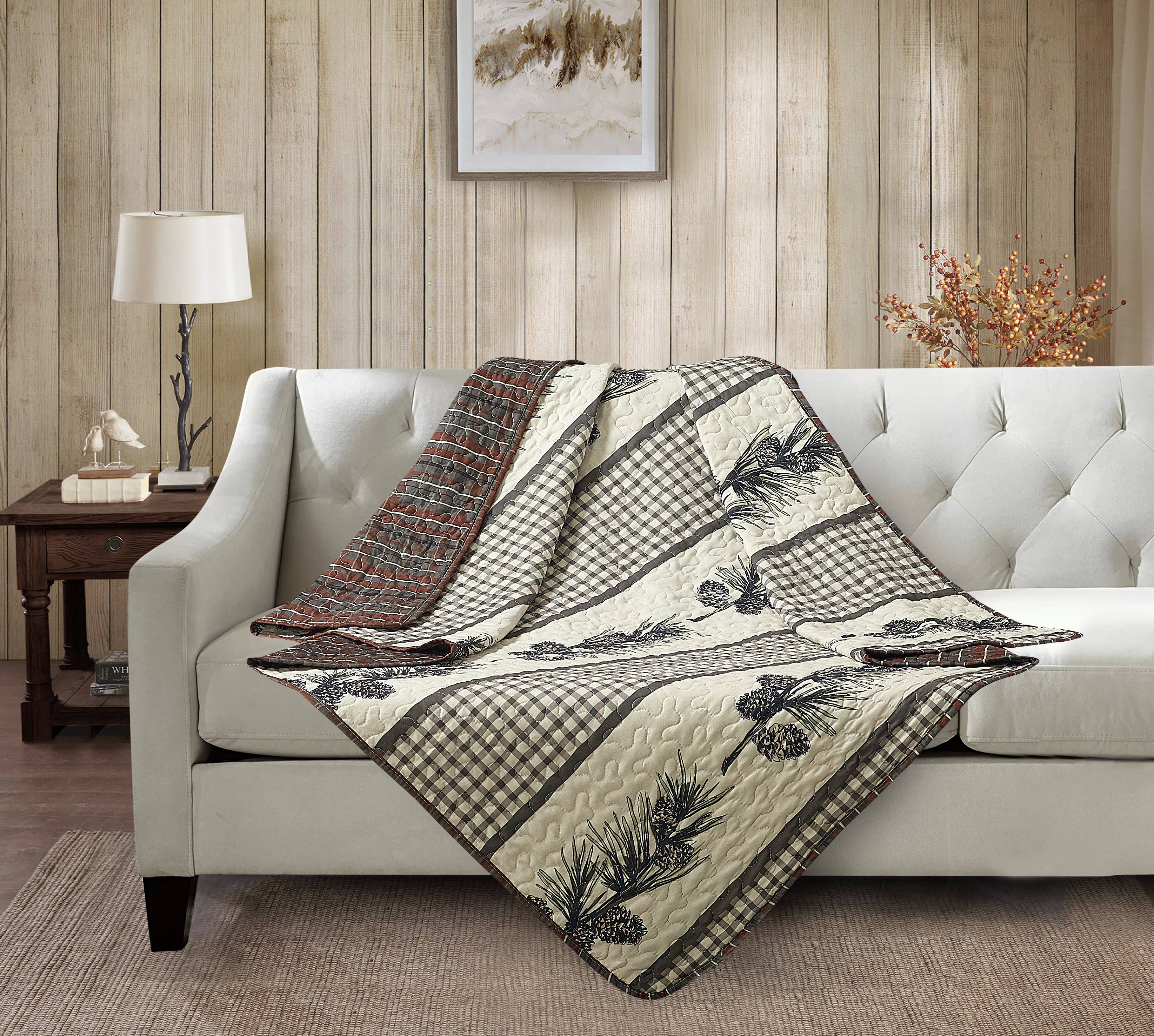 Duke Imports - Wholesale Throw Blanket - "Cascade Falls"  Quilted Throw Blanket 50"x60"0