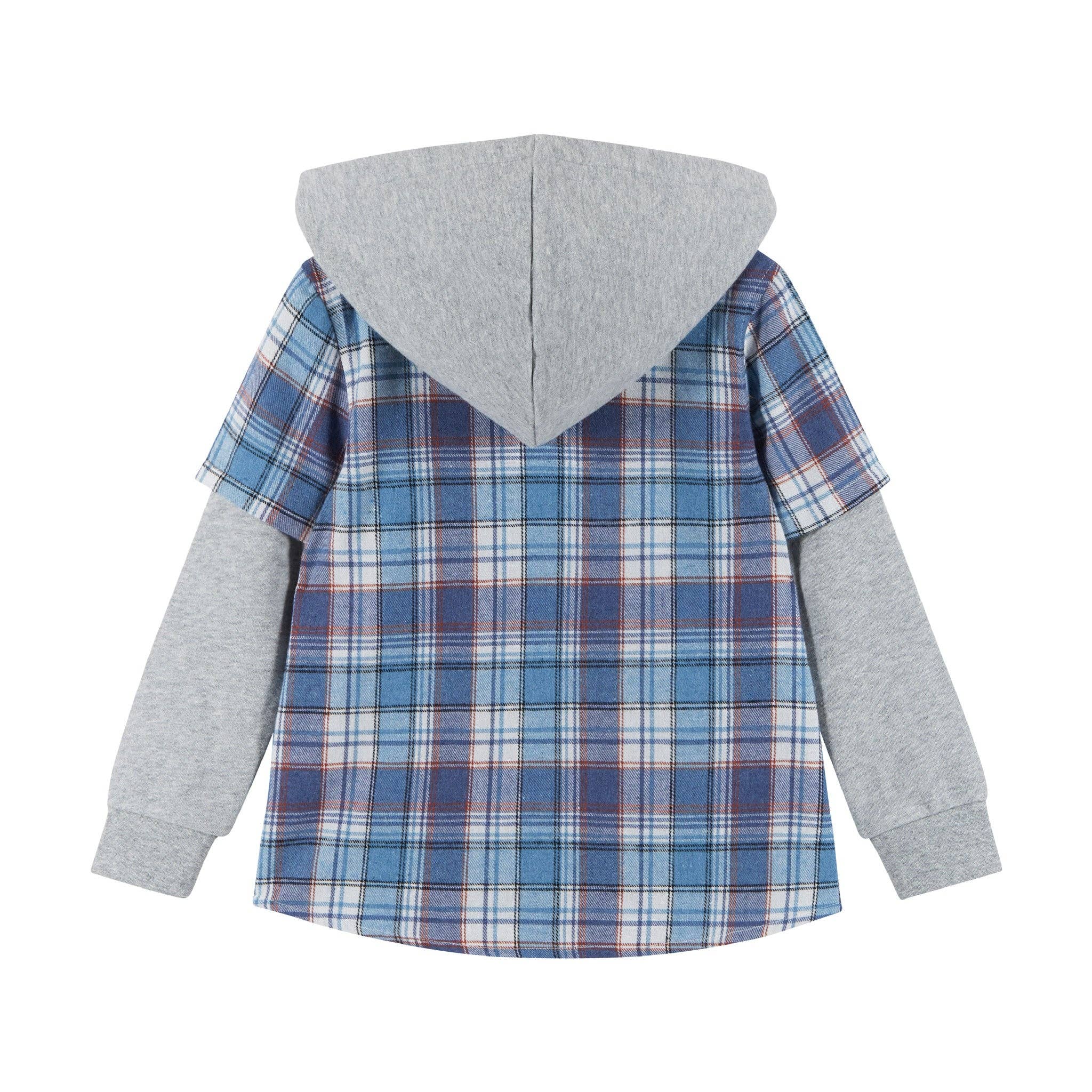 Kids Twofer Hoodie | Blue Plaid for wholesale on Faire1