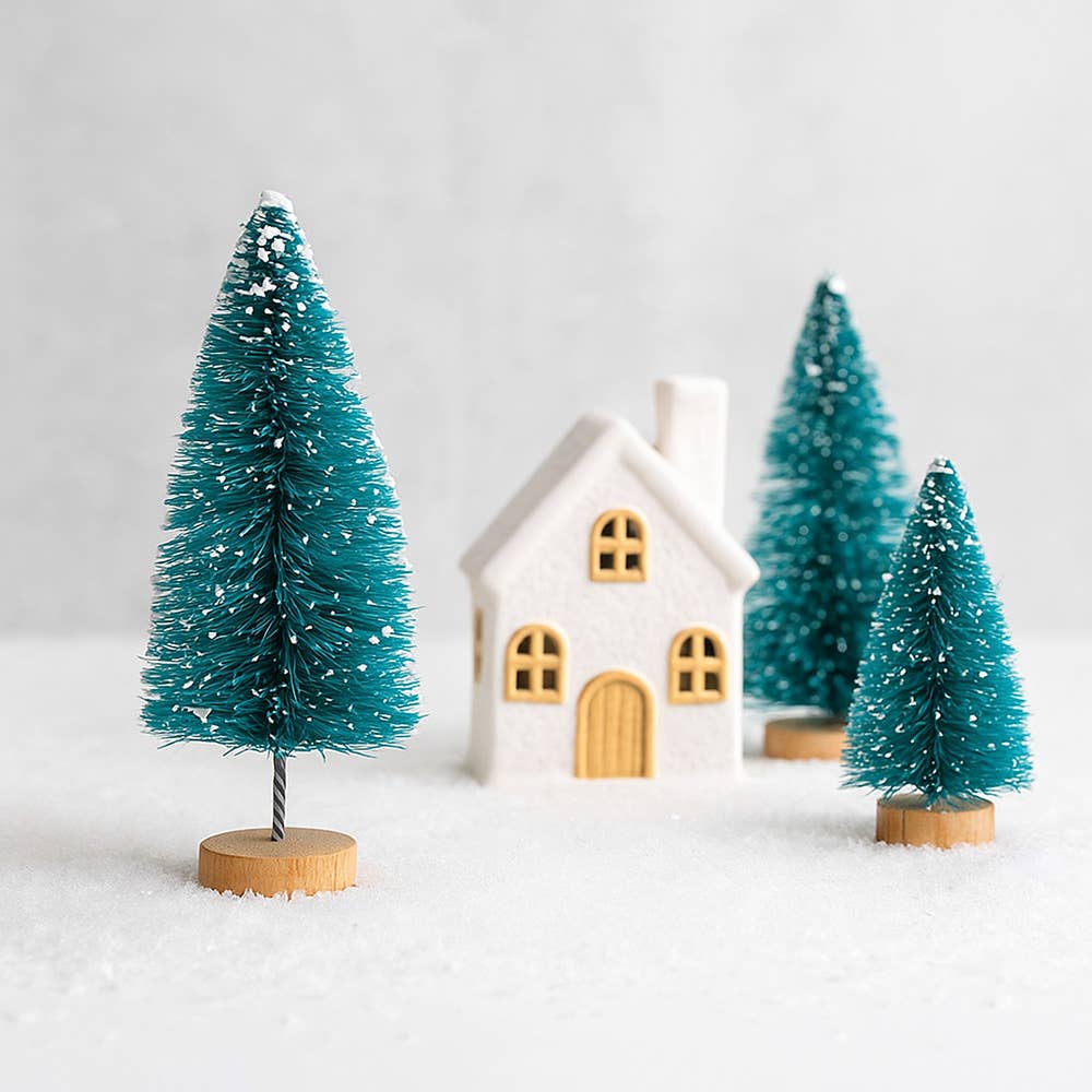 FinchBerry - Wholesale Christmas Decoration - Mini Sisal Bottle Brush Trees – 3.93" (10cm) – Pack of 1002