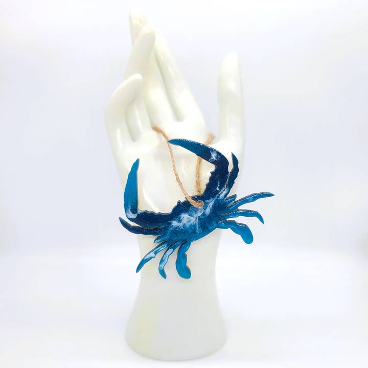 JEMS of the Sea - Wholesale Ornament - Blue Crab Christmas Ornament - Handmade Resin & Wood3
