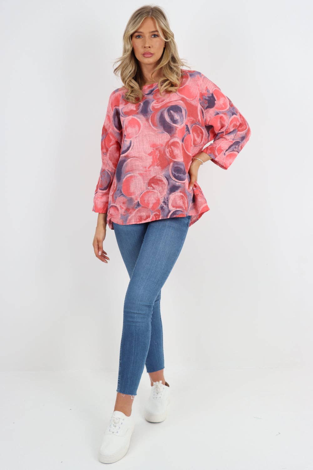 Miss Bold – wholesale Blouse – Women’s – Italian Circle Print Cotton Top57