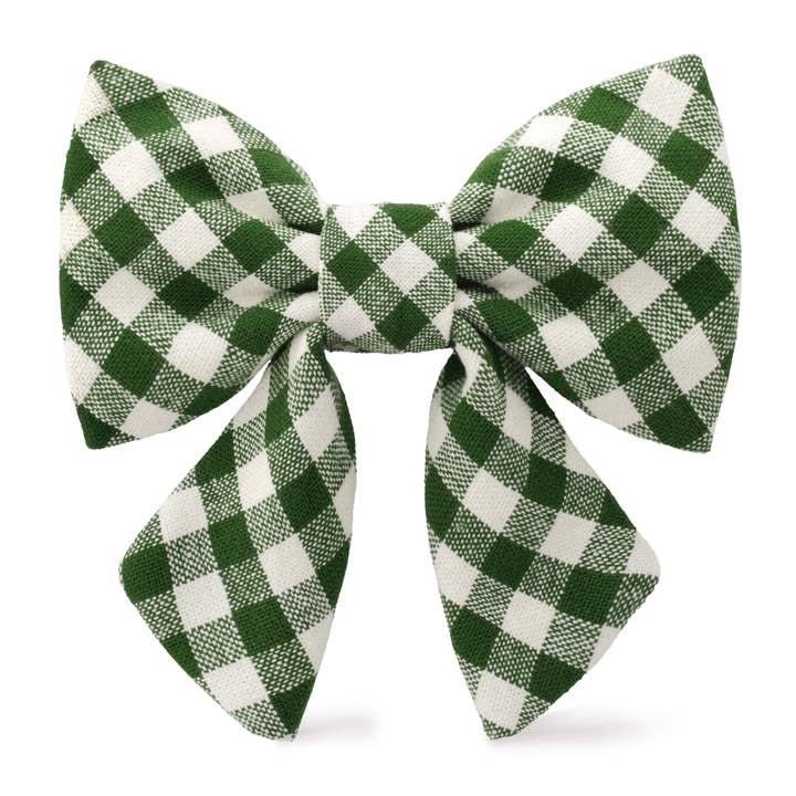 The Foggy Dog - Vente Nœud papillon – chien - Mini nœud Gingham Hunter vert pour femme HTH x TFD
