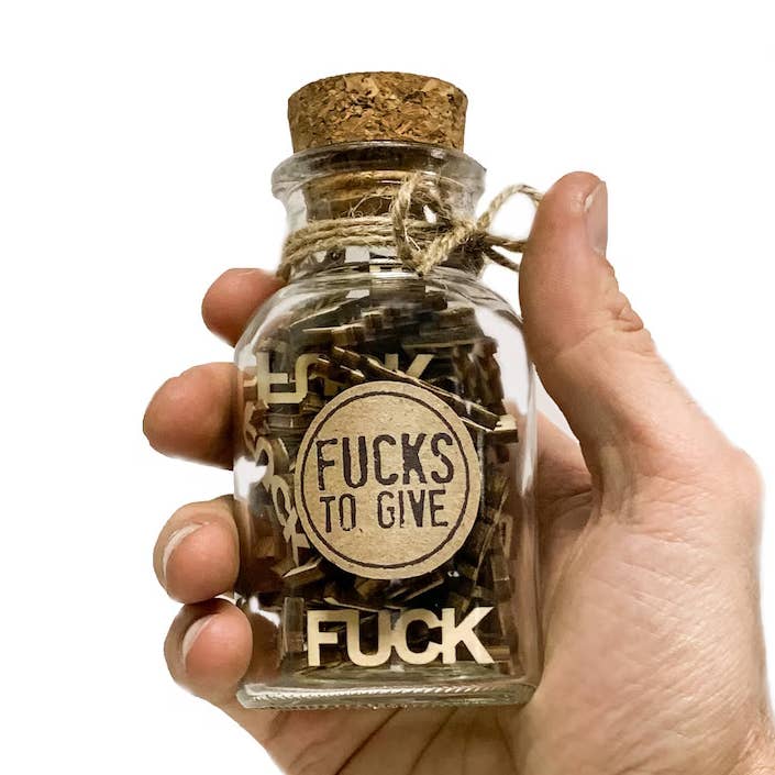 ShutUpAndTakeMyMoney - Vente Cadeau amusant/original - Petit bocal de « Fucks » à donner (148 ml) - Cadeau humoristique parfait0