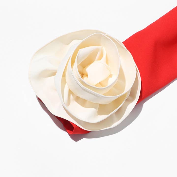 Red SY037 Elegant Floral Midi Skirt for wholesale on Faire9