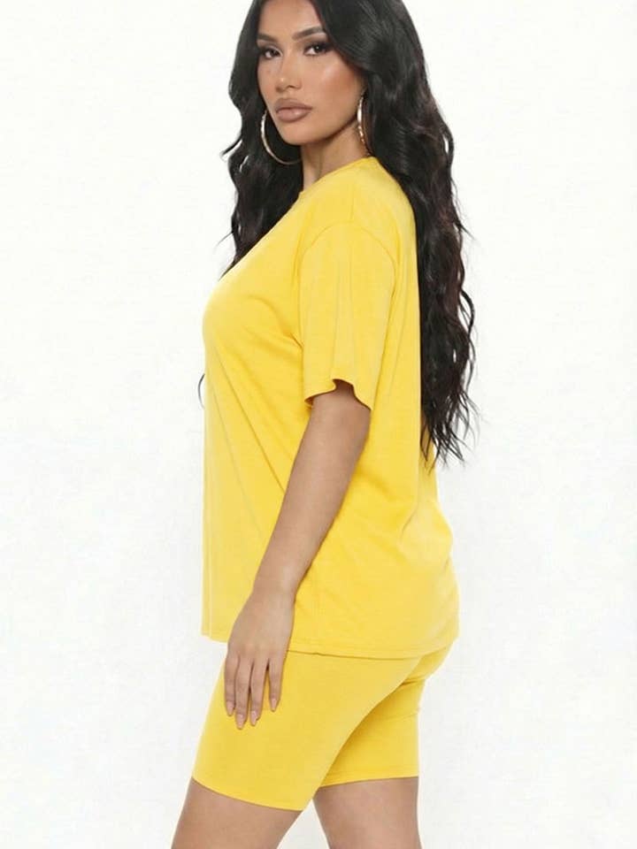 CAPELLA APPAREL - Wholesale Activewear Set - Women's - Loose Fit Top & Bike Shorts Set65