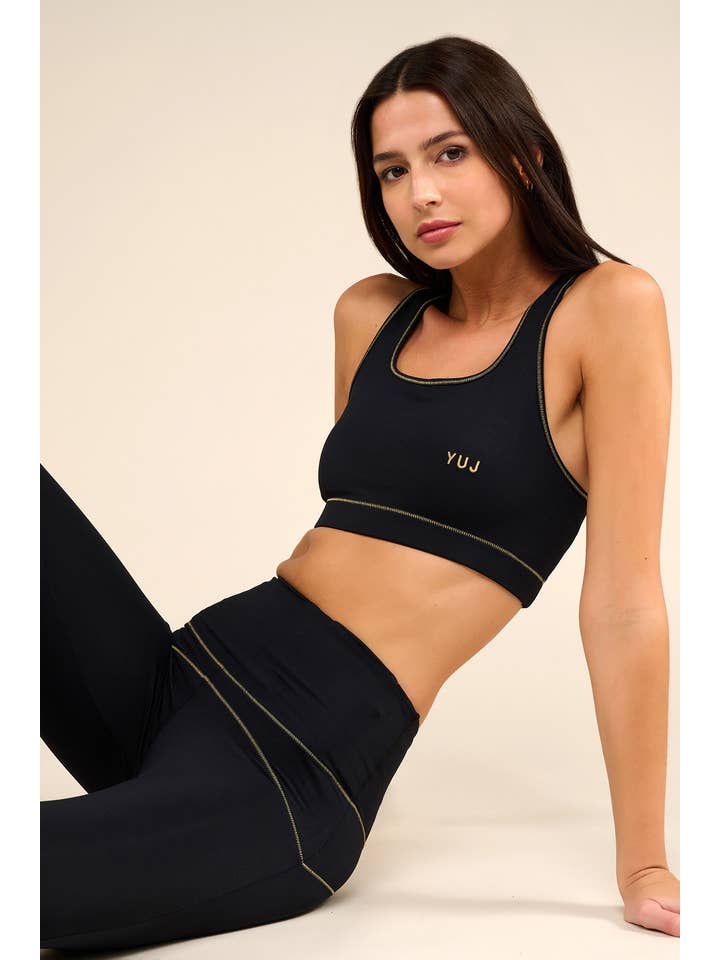YUJ PARIS - Wholesale Athletic/Lounge Leggings - Women's - BLACK/GOLD MULADHARA legging