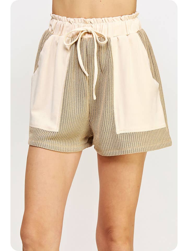 Strut & Bolt - Wholesale Shorts - Women's - Mixed Media Detail Knit Shorts6