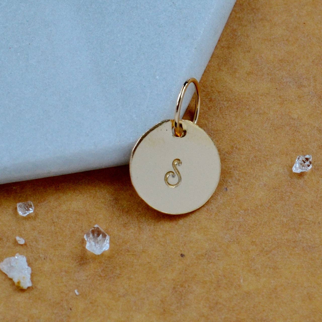 Foamy Wader - Wholesale Individual Charm/Pendant - Capital Letter Charm Set - full alphabet of initial charm pendants, capital letter in cursive font (3 metals)61