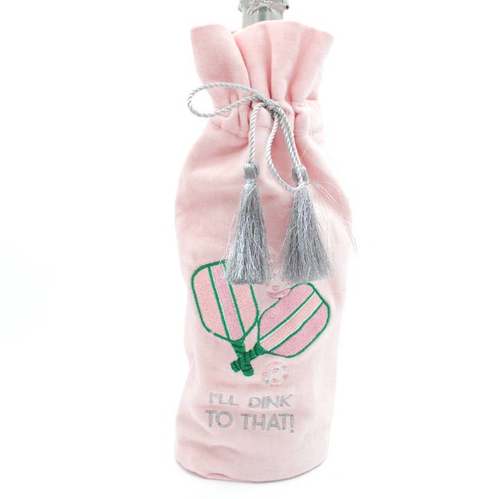 8 Oak Lane - Wholesale Wine gift bag - Pickleball Embroidered Wine Bag