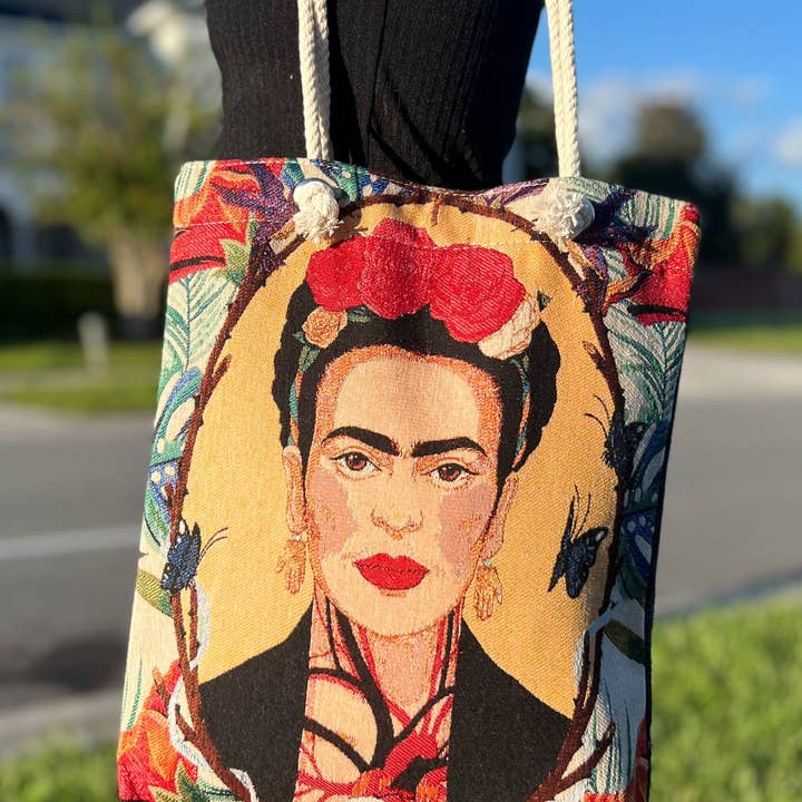 Umays Boho – wholesale Tote bag – Women's – Frida Kahlo Design Tote Bag from Woven Fabric