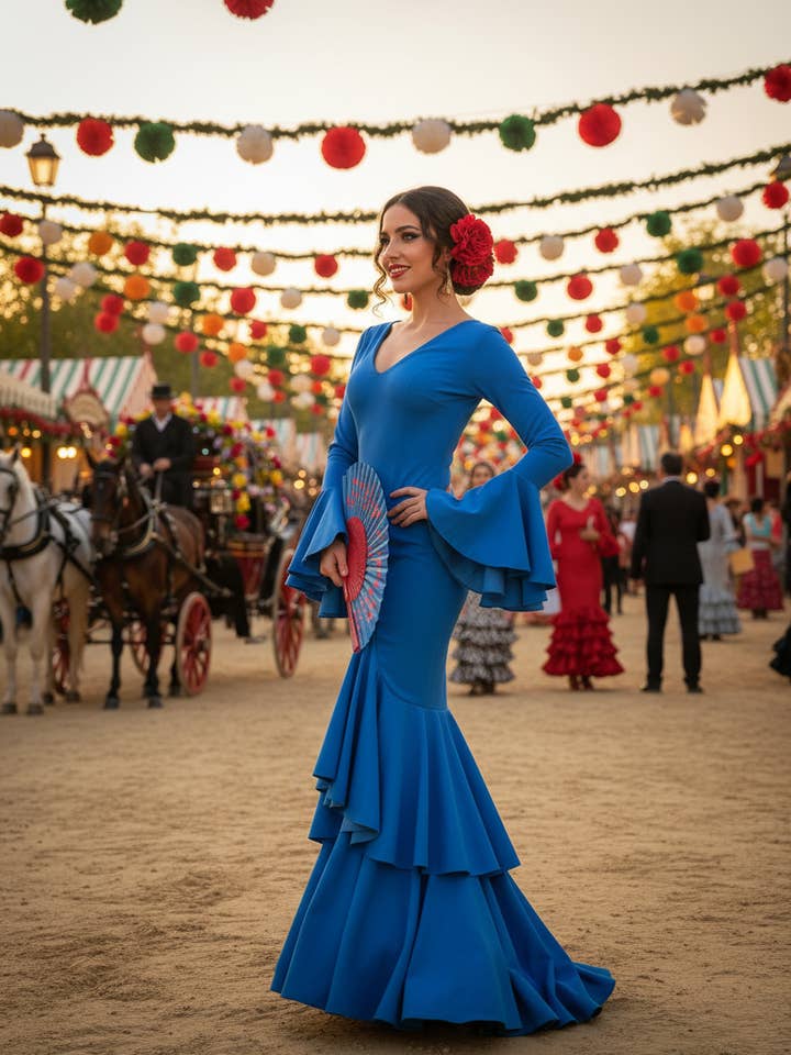 SEAWATER AQUA MARINE FLAMENCO DRESS EMMA WU DESIGN X FLAMENCA 0495 for wholesale on Faire0