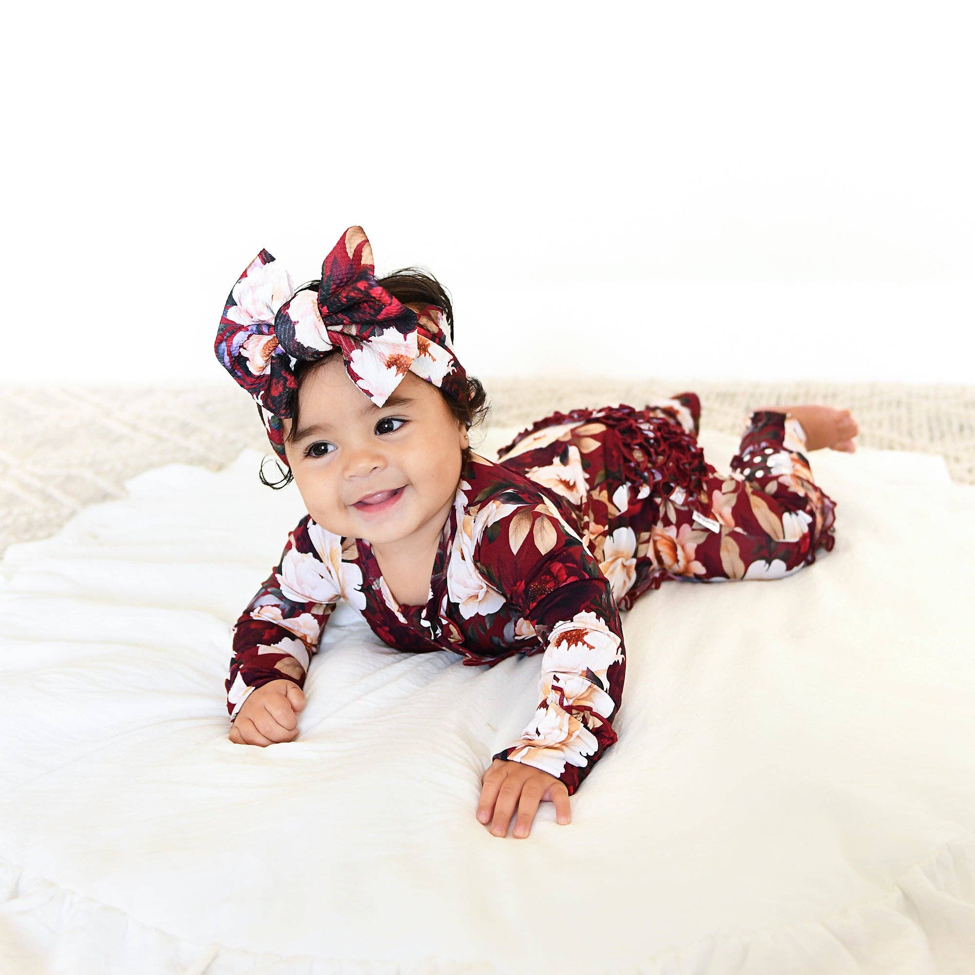 Gigi and Max - Wholesale Jumpsuit - Baby - Maya RUFFLE ZIP Bamboo One Piece Floral Baby Clothing6