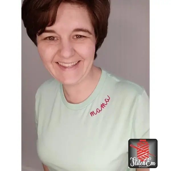 Stitch Em Wholesale - Wholesale T-Shirt - Women's - T-shirt with neckline name/word collar monogram2