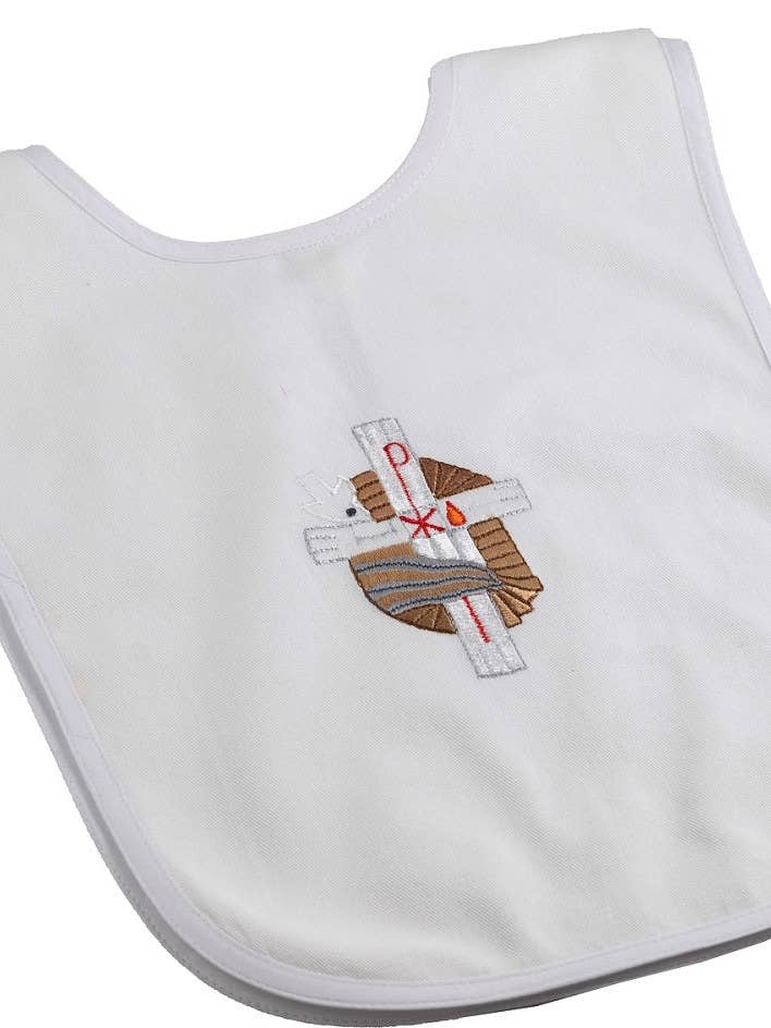 mds F Babete de batismo bordado com motivo bíblico (estilo Ponch) por atacado de mds