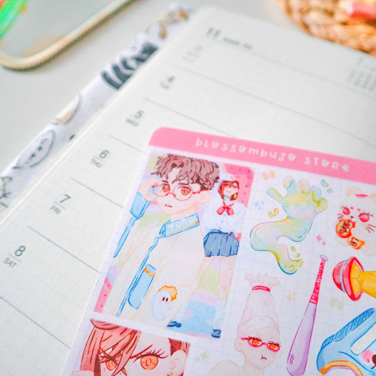 BlossomBujo Store - Vente Autocollant - Feuille d'autocollants - Dandadan4