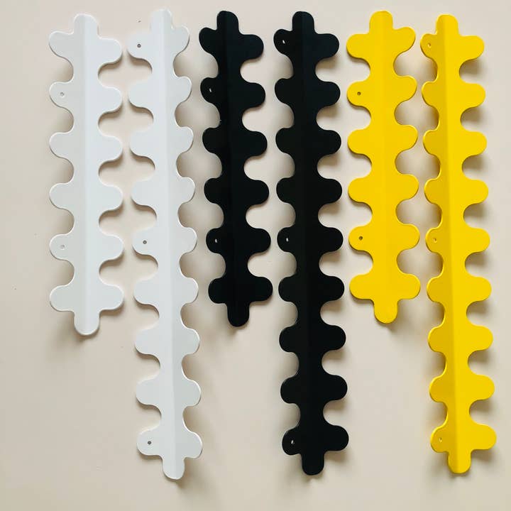 CosyDecorArt – Großhandel Wandhaken – Wiggle Metallbügel, Schnörkelgarderhaken, Wackelwandhaken, schwarzer, gelber, weißer Farbaufhänger für den Eingangsbereich, strapazierfähig12