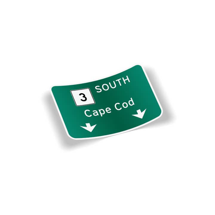 Route 3 South Cape Cod Waterproof Vinyl Sticker for wholesale by Cape Cod Stickers