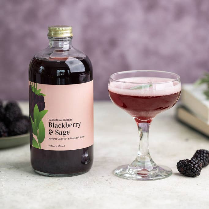 Wood Stove Kitchen - Wholesale Cocktail Mix/Syrup - Blackberry & Sage Cocktail Mixer and Mocktail Mixer, 16 fl oz6