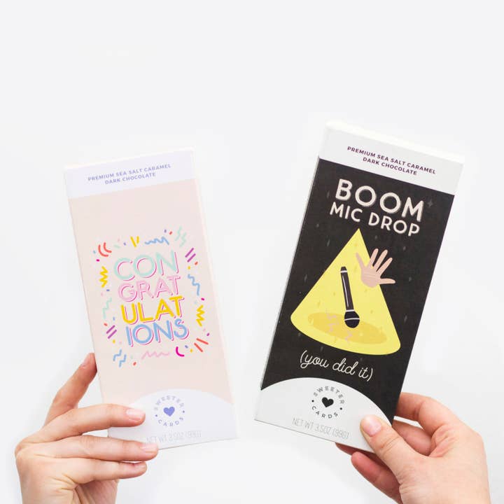 Sweeter Cards Chocolate Bar + Greeting Card in ONE! - Wholesale Chocolate Bar - Chocolate Bar + Greeting Card – Boom Mic Drop!3