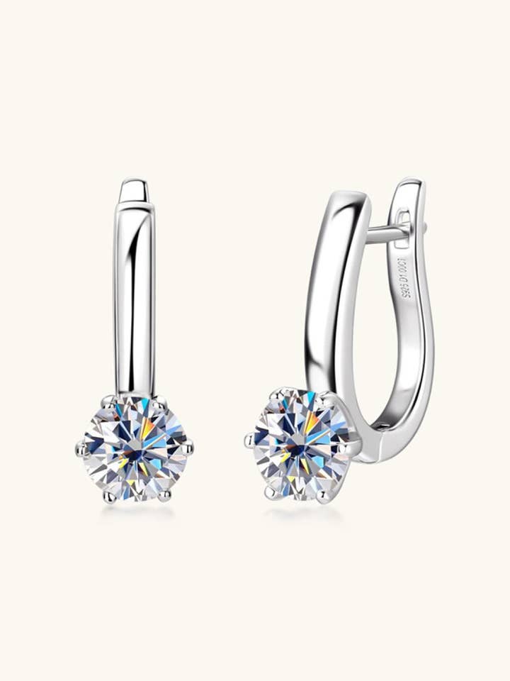 2 Karat Moissanite Platinbelagte 925 Sterling Sølv Øreringe for engroshandel hos Sparkala