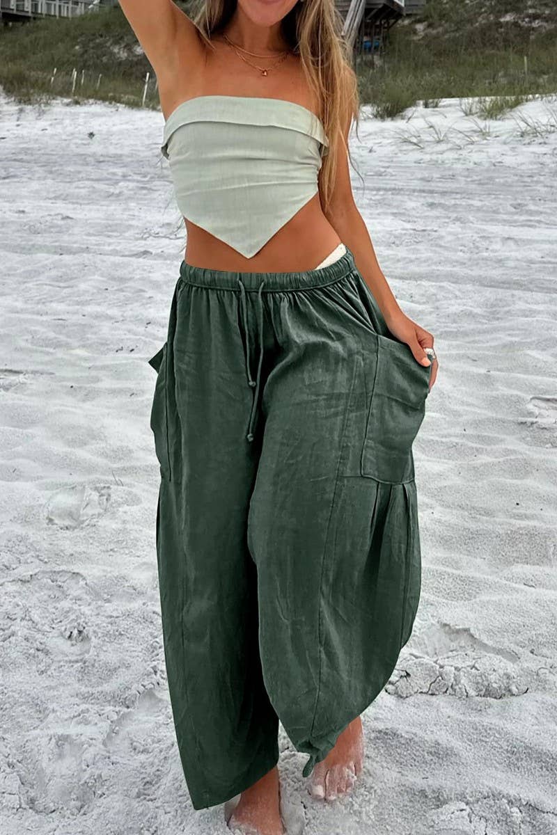 NINEXIS - Wholesale Pants - Women's - CWBLP0709_LOOSE CASUAL COTTON AND LINEN TROUSERS5