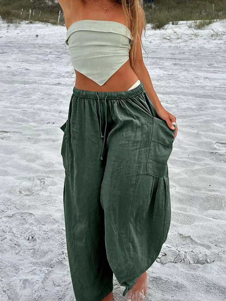 NINEXIS - Wholesale Pants - Women's - CWBLP0709_LOOSE CASUAL COTTON AND LINEN TROUSERS5