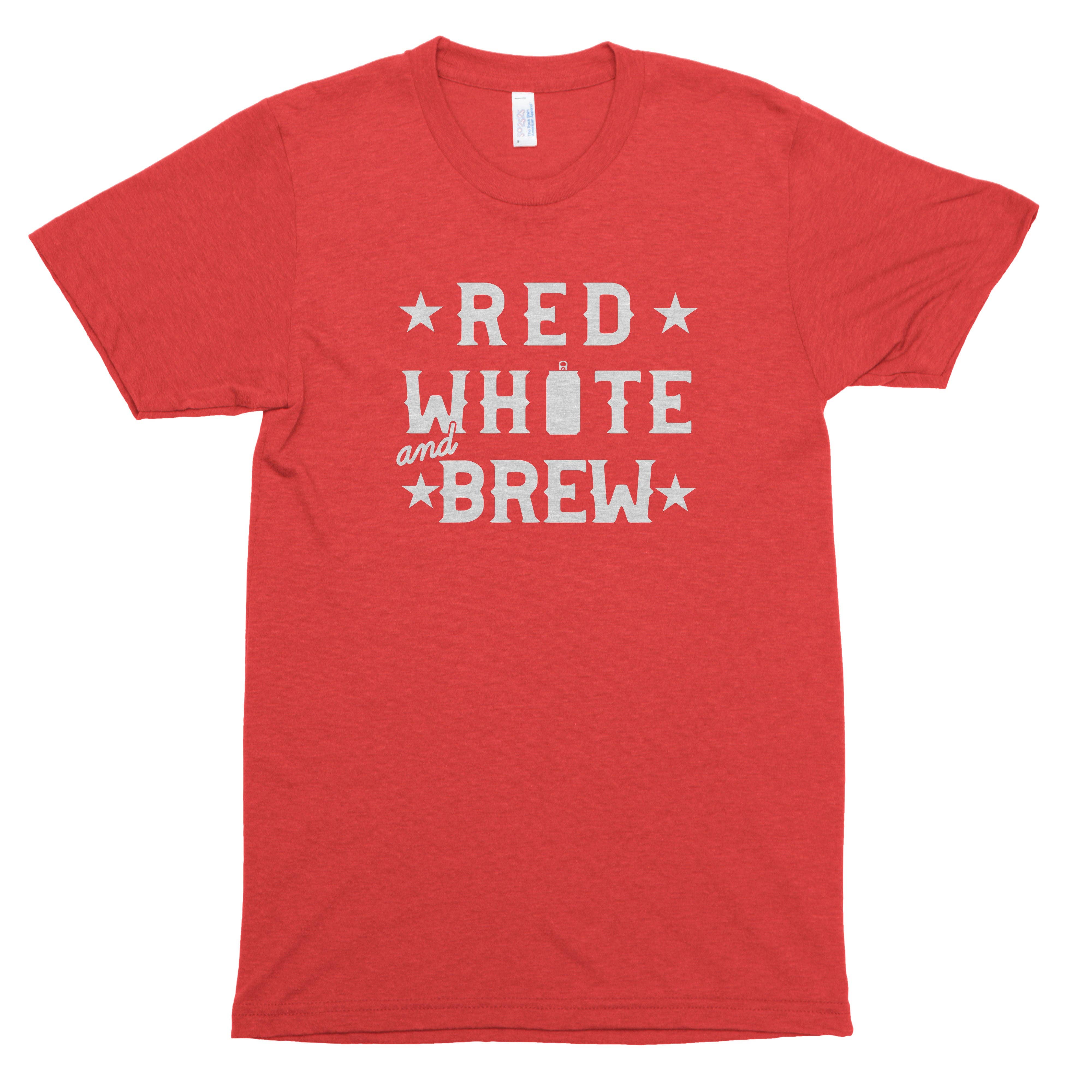 PIGMENTIFY - Wholesale Screen Printed T-Shirt - Unisex - Red, White & Brew T-Shirt2