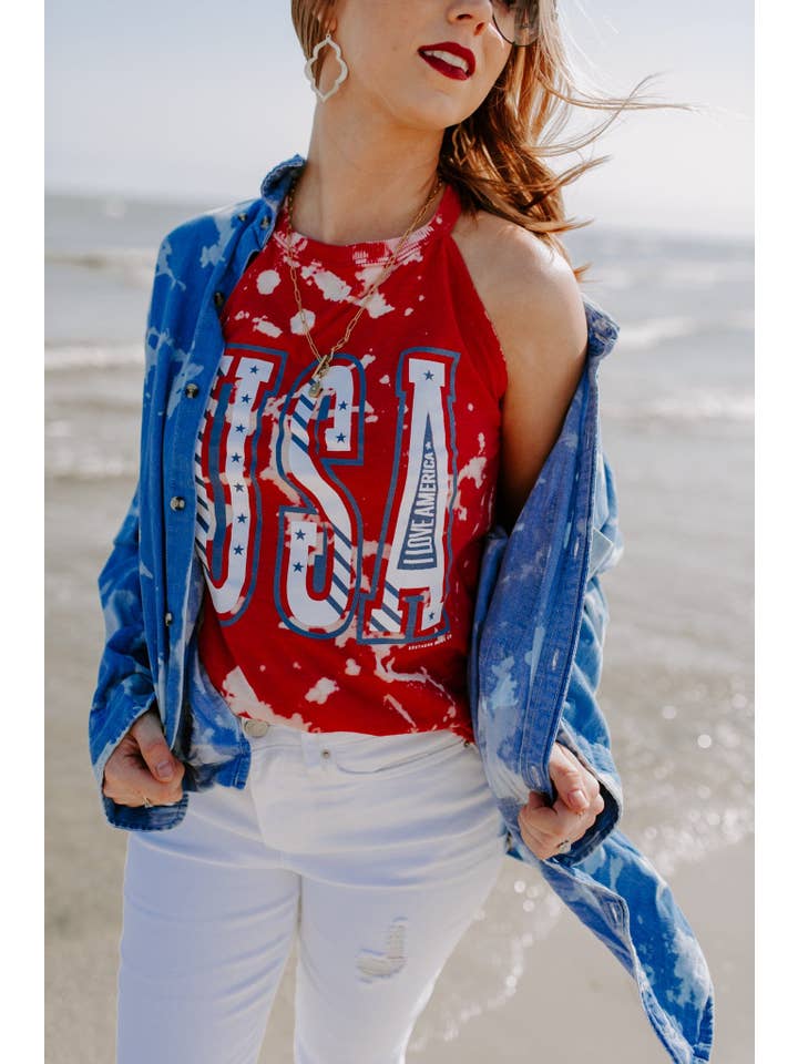 Southern Bliss Co. - Wholesale Tank Top - Women's - USA Bomba Red Tank