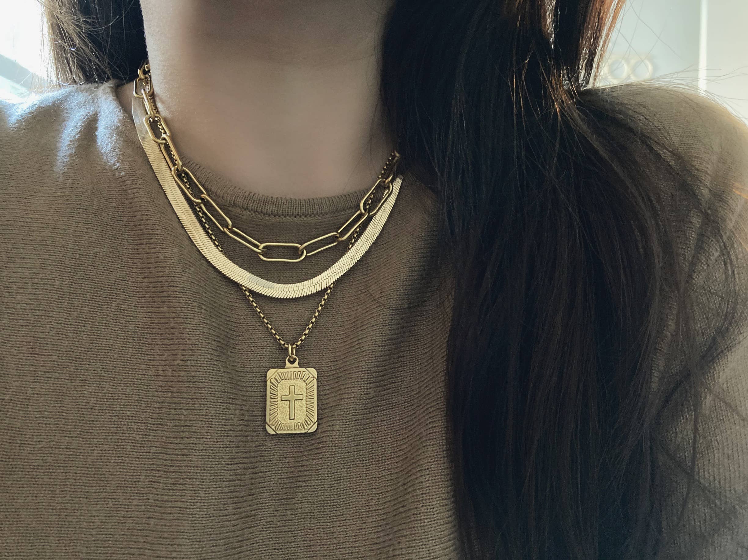 Amady Jewelry - Wholesale Link & Chain Necklace - 18k Gold Plated Paperclip Link Necklace Choker Lariat5