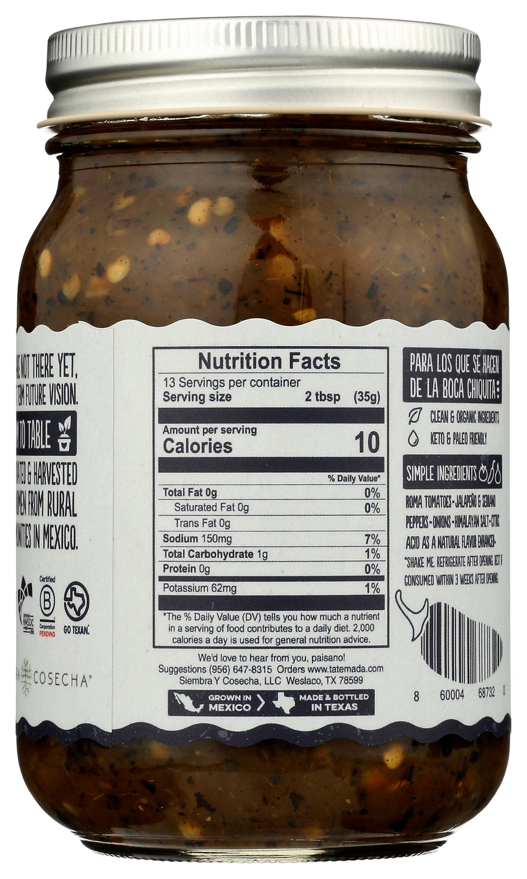 Everyday Supply Co - Wholesale Salsa - TATEMADA SALSA MOLCAJETE - Case of 61