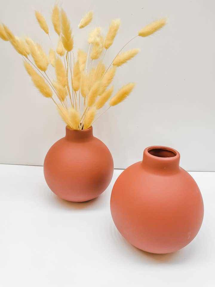 Jarrón de cerámica de terracota redondo para venta al por mayor de Wild Pampas