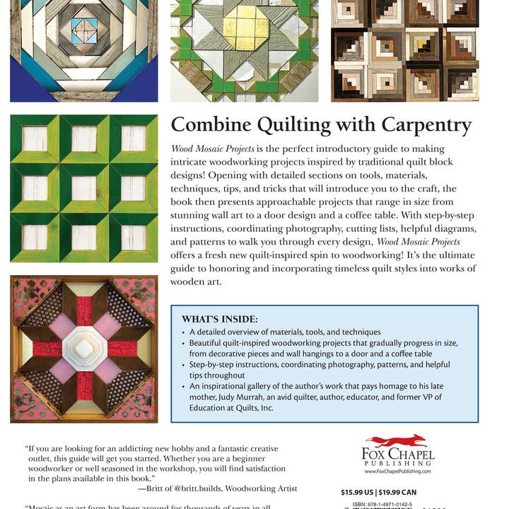Built Quilt - Wholesale Knutselen, hobby’s en doe-het-zelf - „Wood Mosaic Projects: klassieke quiltblokontwerpen in hout”1
