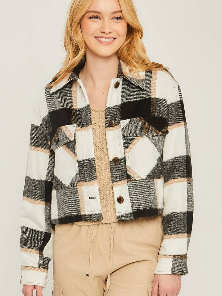 Yarn Dyed Plaid Button Up Jacket for wholesale by Bandanas Wholesale