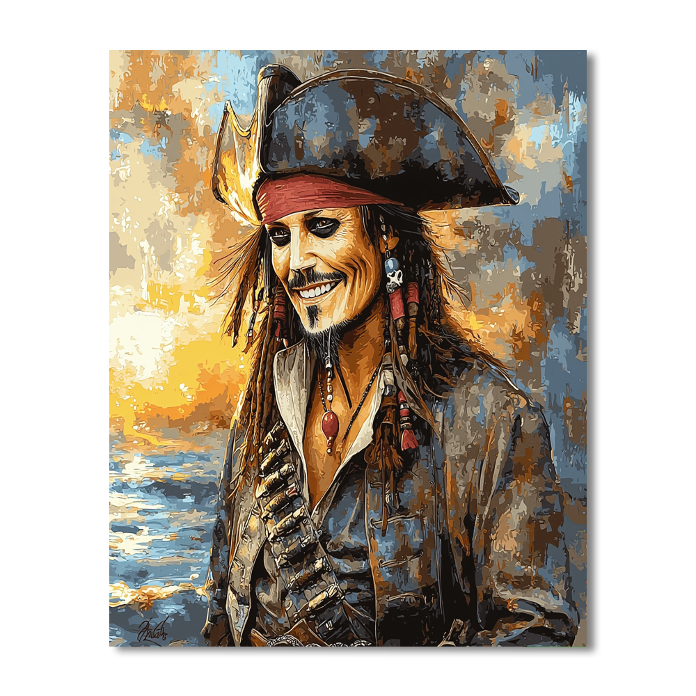 Artistry Rack - Wholesale DIY Craft Kit - Johnny Depp: The Eccentric Captain of the Black Pearl - DIY Painting By Numbers Kit3
