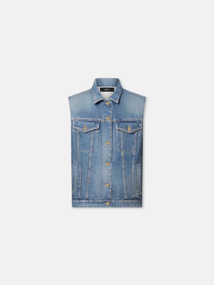 Ärmellose blaue Jeansweste für den Großhandel von Wleti