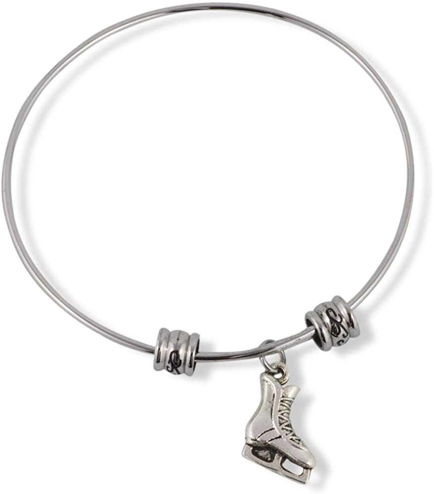 Dave The Bunny - Wholesale Charm/Dangle Bracelet - Emerald Park Jewelry Ice Skates (Female with Laces and Middle Support on Blade) Fancy Charm Bangle0