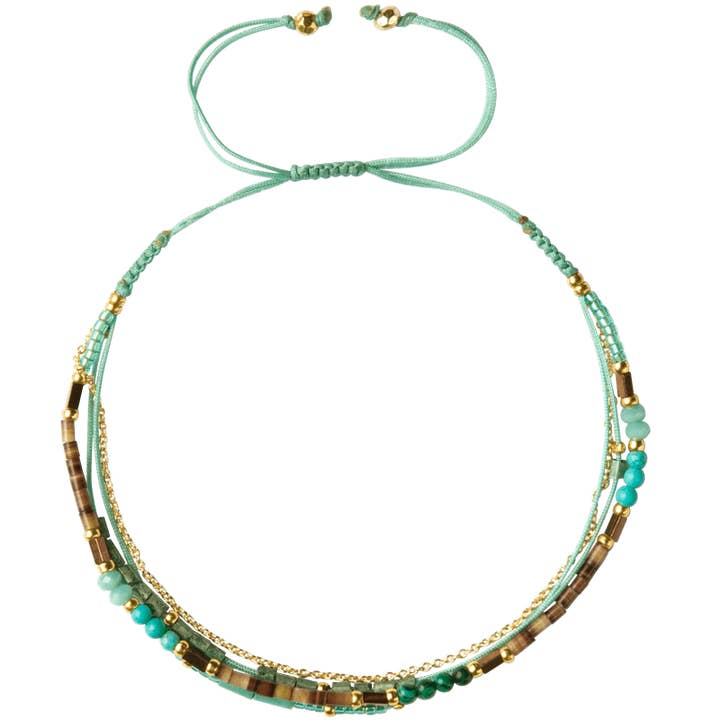 Marquet – wholesale Pärlarmband – Tali rättvisemärkt flerdubbel armband med glidknut och pärlor