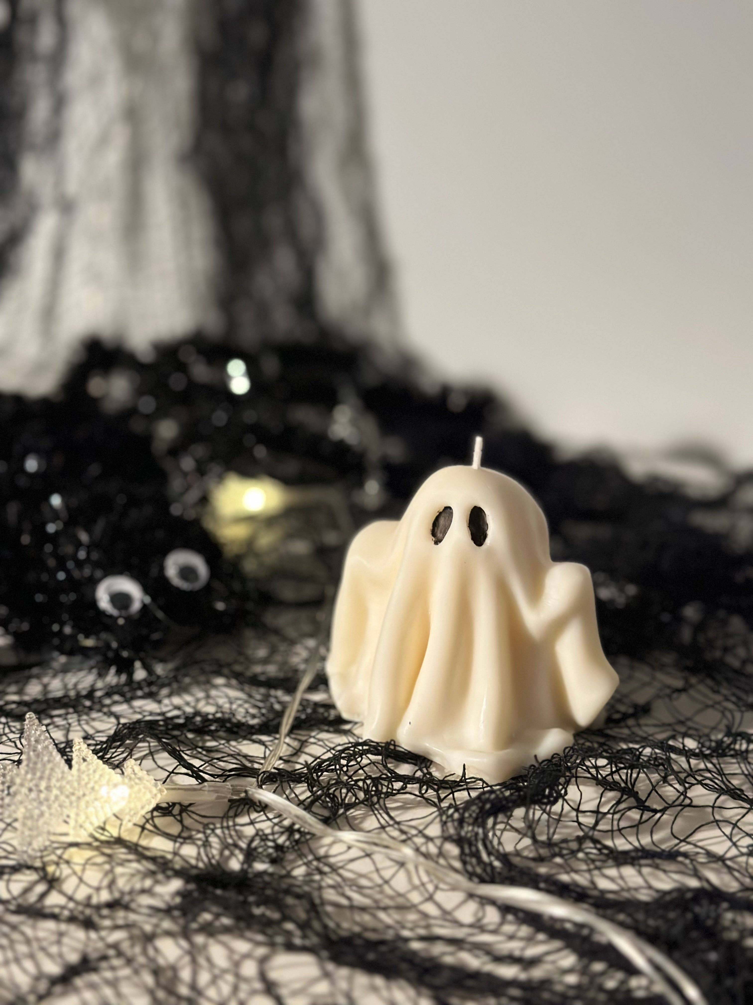 Sugar Candle - Vente Bougies piliers - Bougie Fantôme d'Halloween – bougie d'Halloween effrayante & cadeau pour toute occasion2