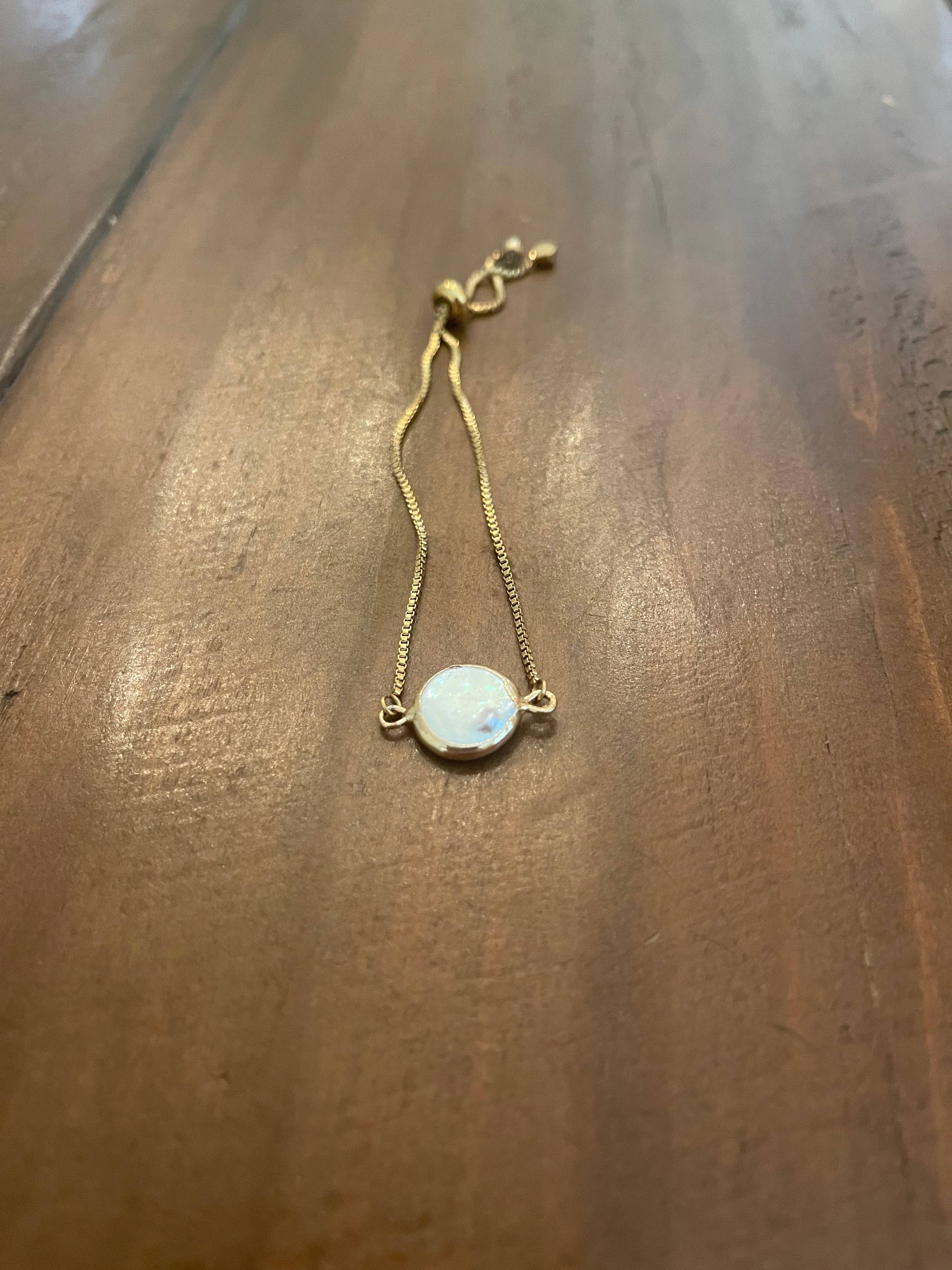 bubs & sass - Wholesale Charm/Dangle Bracelet - pearl/crystal gold adjustable slider bracelet2