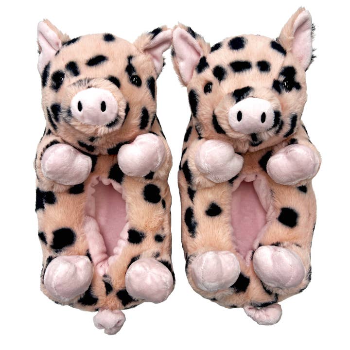 Oooh Yeah/Sock It Up/Oooh Geez Slippers - Wholesale Slippers - Kids - Sugar the Pig | Kid's Funny Animal Plush Non-Slip Slippers