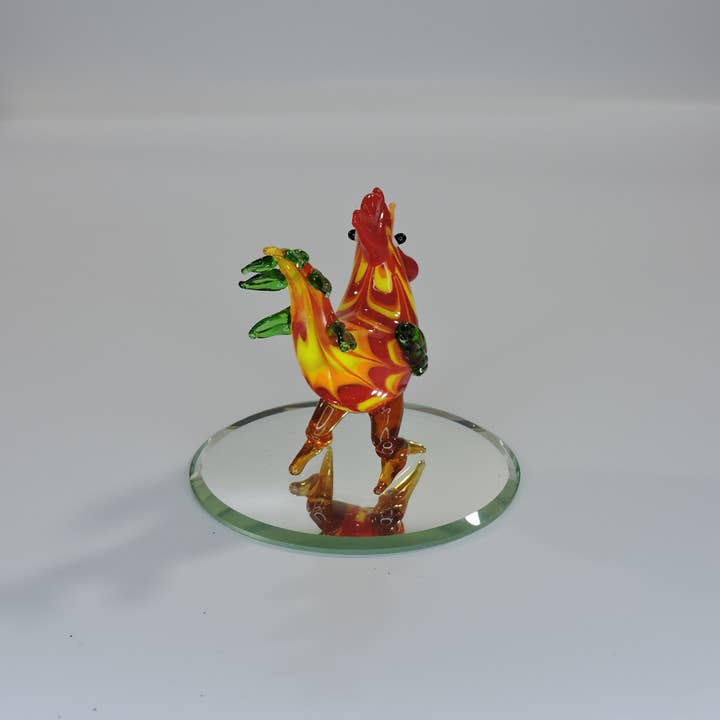 Gift Gallery Glass - Wholesale Decorative Figurine - Handmade Glass Rooster Buddy2