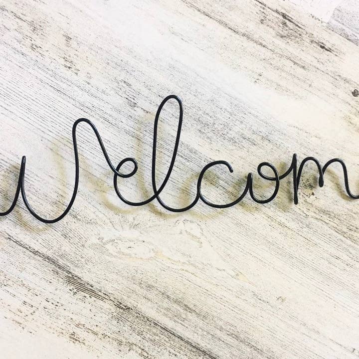 VÄLKOMMEN Wire Word Sign | Trådord | Wire Word Sign | Wire Wall Art | Personlig väggkonst för wholesale av Wonder Wire Design