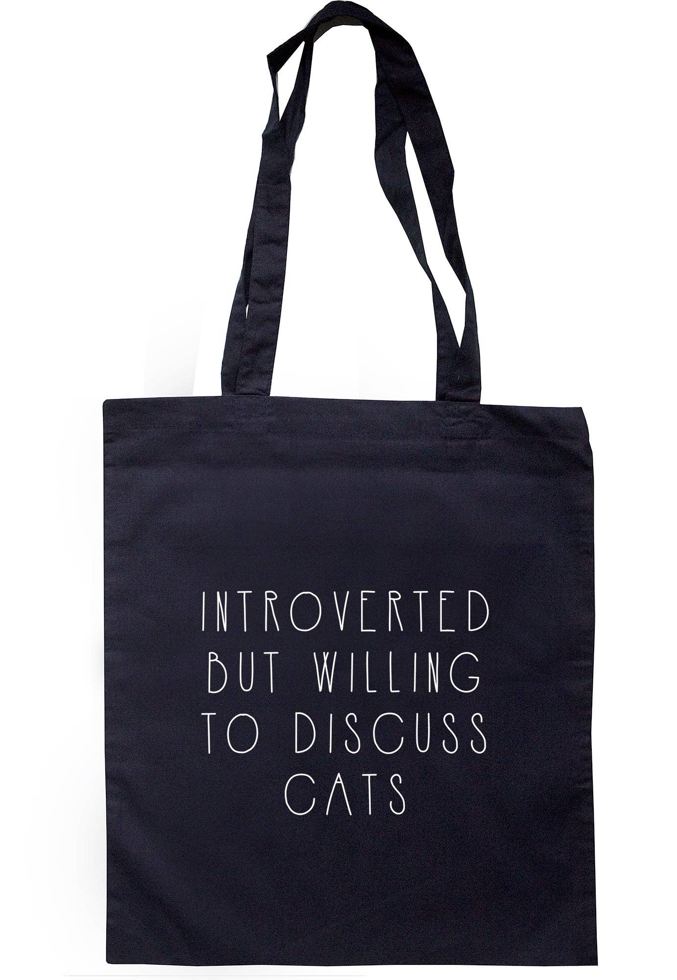 Illustrated Identity – wholesale Tote bag – Unisex – Introverted But Willing To Discuss Cats Tote Bag K24951