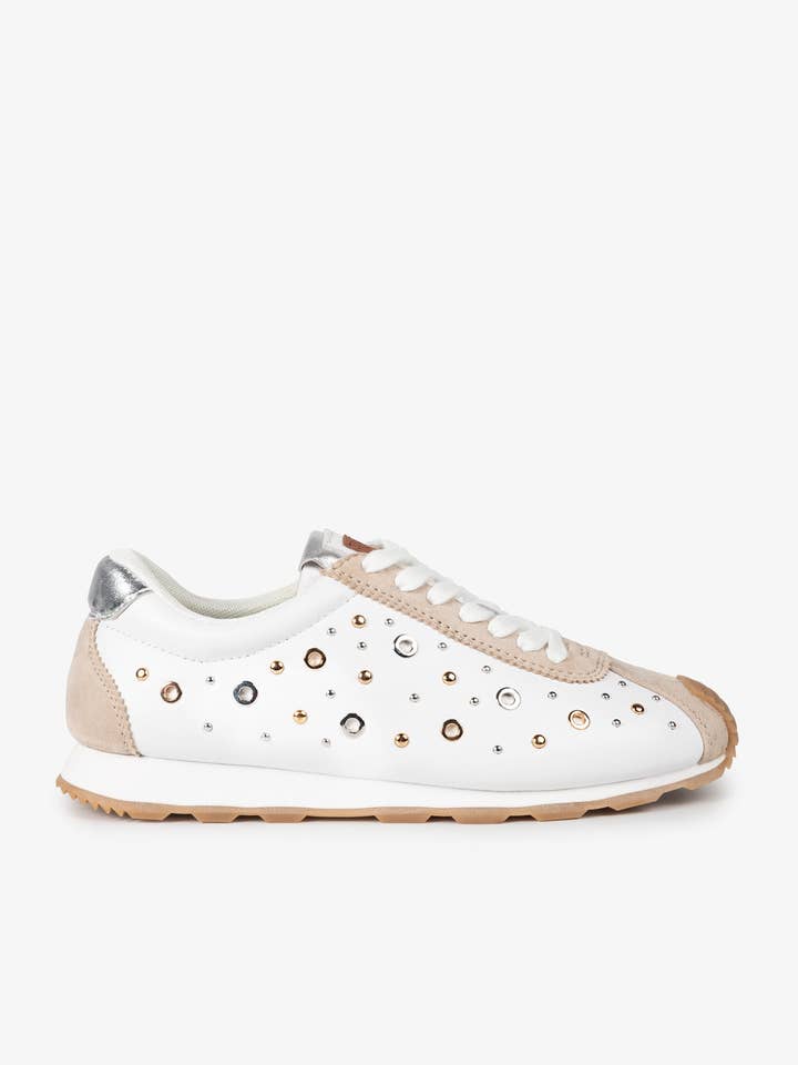 Sneaker Inara Borchie Bianco per la vendita all'ingrosso da parte di POPA