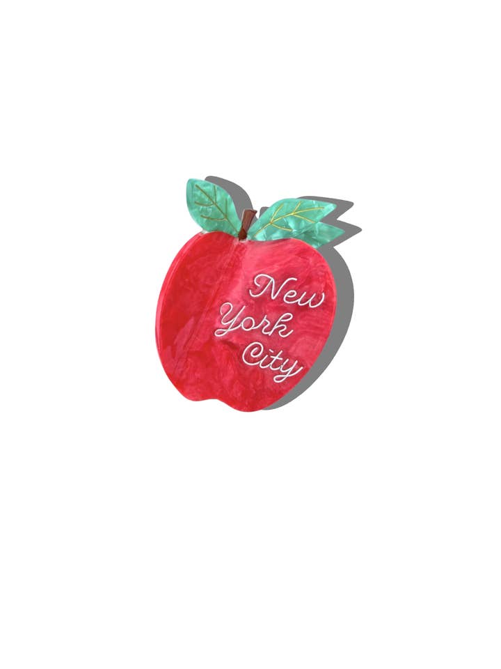 Hand-painted New York Apple Claw Hair Clip | Eco-Friendly for wholesale by Solar Eclipse