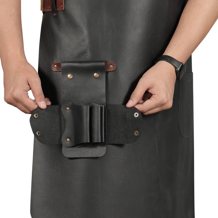 Londo - Wholesale Apron - Otto Angelino Top Grain Leather Apron Woodworking, Cooking, Chef, Barista, Christmas Workshop with Tool Pockets11