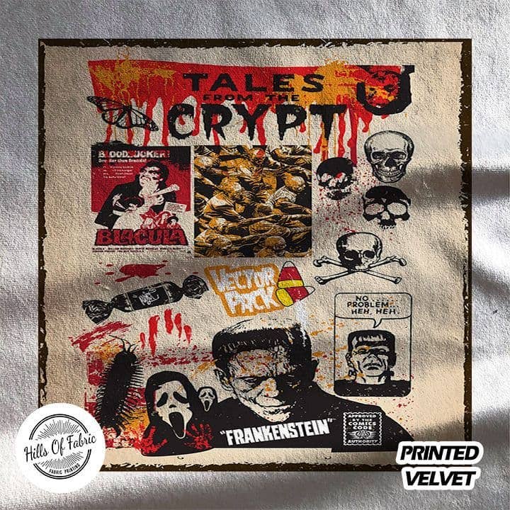 Hills Of Fabric – wholesale Fabric – Tales of The Crypt Halloween Horror Movies Films fabric Pane0