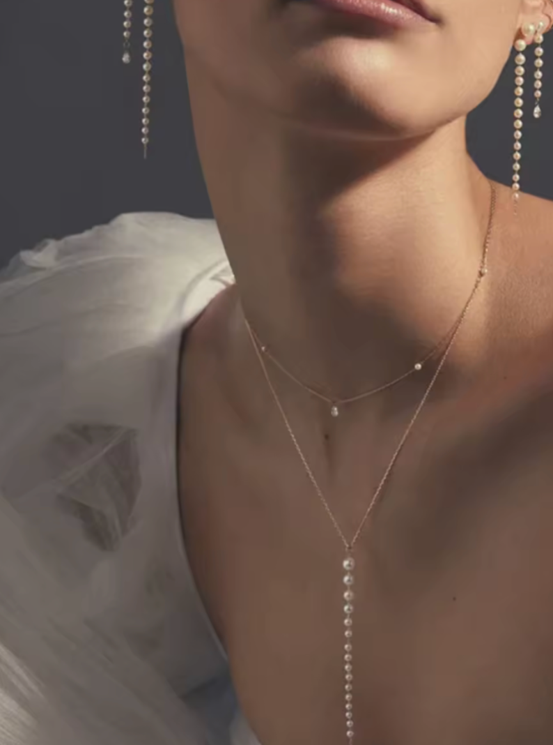 HoopLa - Wholesale Dangle Earrings - Penelope Pearl Duster Earring- Steel Post 4