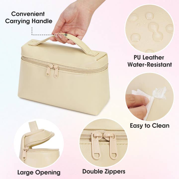 wandf - Wholesale Makeup/Cosmetic Bag - Makeup Cosmetic Bag Eco Vegan Leather With Built-in Pocket6